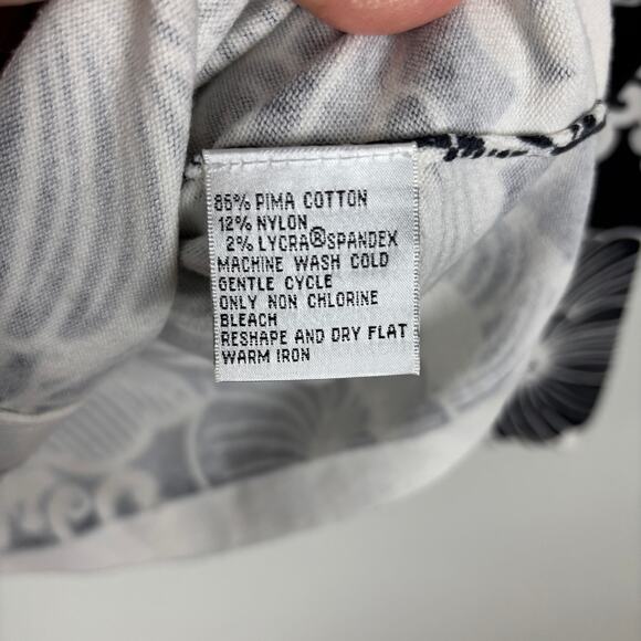 Talbots Vintage v-neck cardigan sweater Pima Cotton blend Large floral tropical - Picture 5 of 5